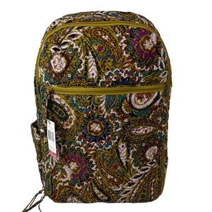 NWT Vera Bradley Quilted Lay Flat Travel Carry-On Laptop Backpack Paisley